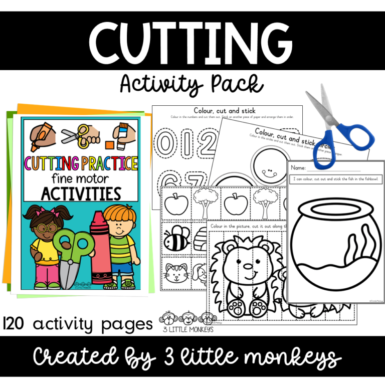 Cutting Activity Pack – PDF – 3littlemonkey
