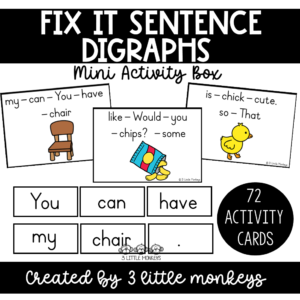 Fix it Sentence Digraphs Mini Activity Box